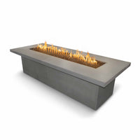 The Outdoor Plus Newport GFRC 144" Fire Table — Black | Plug & Play Electronic Ignition with Dial Timer Panel
