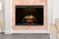 Dimplex Revillusion 42-inch built-in electric firebox with realistic glowing logs and multiple backer options