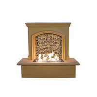 American Fyre Designs Small Firefall Gas Fire & Water Feature - Cafe Blanco