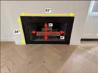 2x Rainbow Fireplace Doors / Overlap Fit / 48" W x 24" H | 36" W x 24" H / Matte Black / Modern Handle / Clear Glass