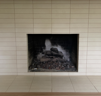Stiletto Cutback Remake fireplace with 4-sided overlap, 28.75" floor height, 26.375" hearth height, 34.5" width