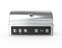 Wildfire Ranch Pro 42-Inch Built-In Gas Grill — black stainless steel fascia