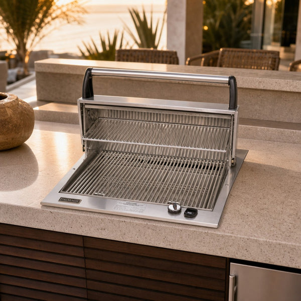 Fire Magic Legacy Deluxe Classic Countertop Built-In Gas Grill - Black Porcelain (Natural Gas) — lifestyle
