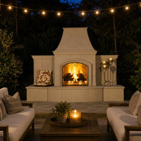 American Fyre Designs Grand Phoenix 113" Vented Outdoor Gas Fireplace — lifestyle