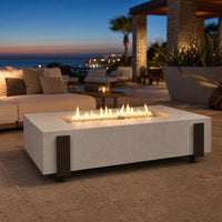 American Fyre Designs Iron Saddle 60" Gas Fire Table — lifestyle