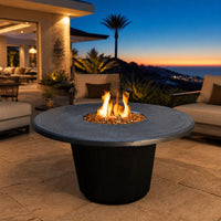 American Fyre Designs Cosmopolitan 48" Round Gas Fire Table — lifestyle