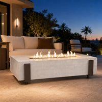 American Fyre Designs Iron Saddle 60" Gas Fire Table - Smoke, Natural Gas, Manual Ignition — lifestyle