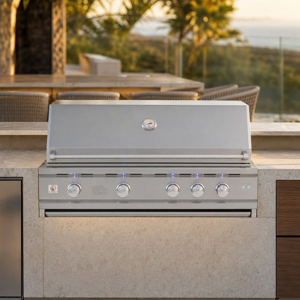 Summerset TRL Deluxe 44-Inch 4-Burner Built-In Natural Gas Grill with Rotisserie — lifestyle