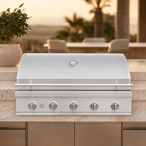Summerset Sizzler 40-Inch 5-Burner Built-In Gas Grill — lifestyle