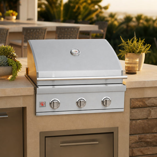 Summerset Sizzler 25-Inch 3-Burner Built-In Gas Grill — lifestyle