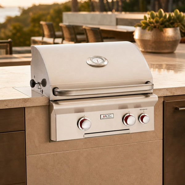 American Outdoor Grill T-Series 24" Built-In Natural Gas Grill with Rotisserie & Backburner — lifestyle