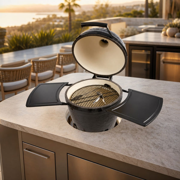 Primo Round All-In-One Ceramic Kamado Charcoal Grill — lifestyle