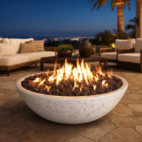 Grand Canyon 48" x 16" GFRC Round Fire Bowl — lifestyle