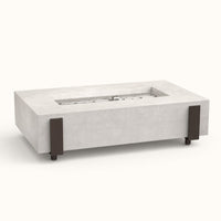 American Fyre Designs Iron Saddle 60" Rectangular GFRC Gas Fire Table — studio