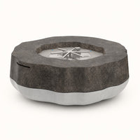 American Fyre Designs Meadow 48" Round Fire Table - Dark Basalt & White Aspen, Natural Gas — studio