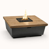 American Fyre Designs Reclaimed Wood Contempo Square 44" Gas Fire Table — studio