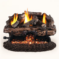 Peterson Real Fyre Charred Aged Split Ventless Refractory Gas Log Set — studio