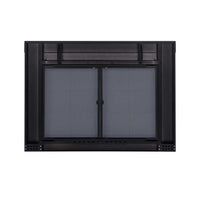 Ardmore Flat Black Masonry Fireplace Door | Sleek & Modern Fireplace Doors | Standard Sizes | Durable Steel Frame