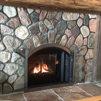 Bar Iron - Arch Masonry Steel Fireplace Glass Doors - ExceptionalFire