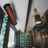 Bromic Tungsten Smart-Heat 6000W black electric patio heater with frosted infrared tubes and sleek corrosion-resistant finish