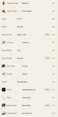 2x Carolina Fireplace Doors