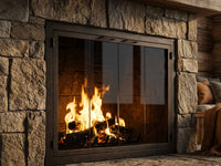 Carolina Sleek fireplace doors in Ancient Age finish