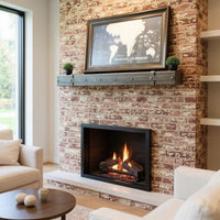 Custom Aged Iron Floating Mantel Shelf Non-Combustible | Stoll Industries