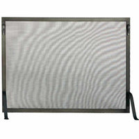 Custom made single panel fireplace screen with hammered edge and solid steel frame