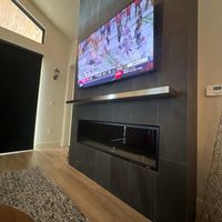 Custom Metal Floating Mantel Shelf: Non-Combustible, 25+ Finishes, Any Size - Design Specialties - ExceptionalFire