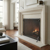Custom Made Single Panel Fireplace Screen - Hammered Edge
