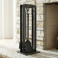 Black Rock Screen w/ Classic Foot 43.5" W x 32.25" H - Forged Iron // Black Rock Tool Set - Forged Iron // Carolina Tool Set - Forged Iron // 24" Heavy Duty Grate
