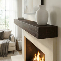 Flat Sawn Non-Combustible Concrete Mantel Shelf Roasted Chestnut Finish