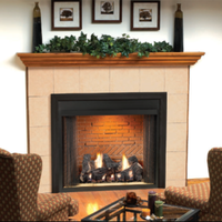 Empire Breckenridge Premium 32" vent-free gas firebox in matte black with deep-profile design and zero-clearance certification