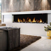 Dimplex IgniteXL Bold 74" Smart Linear Electric Fireplace with multi-sided panoramic HD flame view and customizable lighting