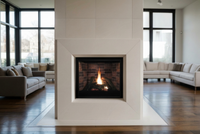 Empire Tahoe Clean-Face Premium 32" Direct Vent Gas Fireplace — additional view. AI-assisted visualization; shown fronts, liners, media and surroundings may be optional.