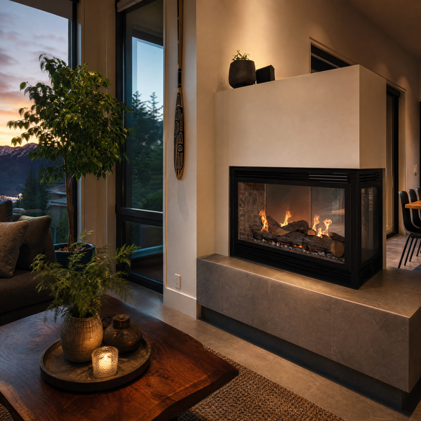 Empire Tahoe Premium 36" See-Through Direct Vent Gas Fireplace — lifestyle