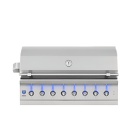 Encore 54-inch hybrid grill with multi-fuel system and stainless steel construction