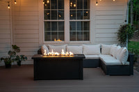 Modern Milan Linear fire pit table 54w x 24d x 18h with sleek design