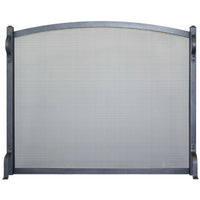 Custom free standing fireplace screen with colonial arch design in charcoal finish