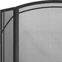 Free Standing Fireplace Screen Custom Made Traditional Arch Frame Triple Panel - ExceptionalFire