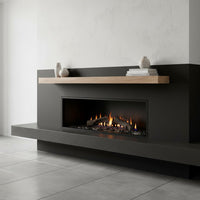 Flat Sawn Non-Combustible Concrete Mantel Shelf Pale Honey Finish