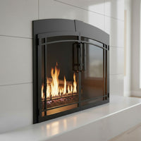 Buckingham Arch - Masonry Fireplace Glass Door | Custom