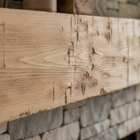 Farmhouse Rustic Concrete Mantel Shelf – Non-Combustible Fireplace Mantel in Pale Honey Finish by Lexington Hearth