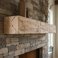 Farmhouse Rustic Concrete Mantel Shelf – Non-Combustible Fireplace Mantel in Pale Honey Finish by Lexington Hearth