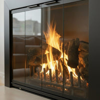 Reflection - Custom Masonry Fireplace Glass Doors