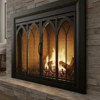 Colt Flat Black Masonry Glass Fireplace Door | Standard