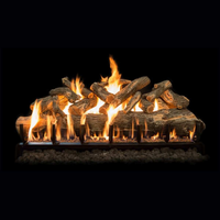 Grand Canyon Gas Logs Jumbo Arizona Weathered Oak outdoor gas log set with stainless steel burners and realistic design