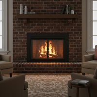 Ardmore Flat Black Masonry Fireplace Door | Standard