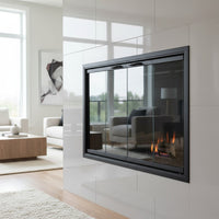 Stiletto Cutback Ultra Thin Fireplace Glass Doors | Modern & Elegant Design | Custom