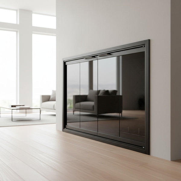 Cabot steel masonry fireplace glass doors with aluminum frame and tempered safety glass